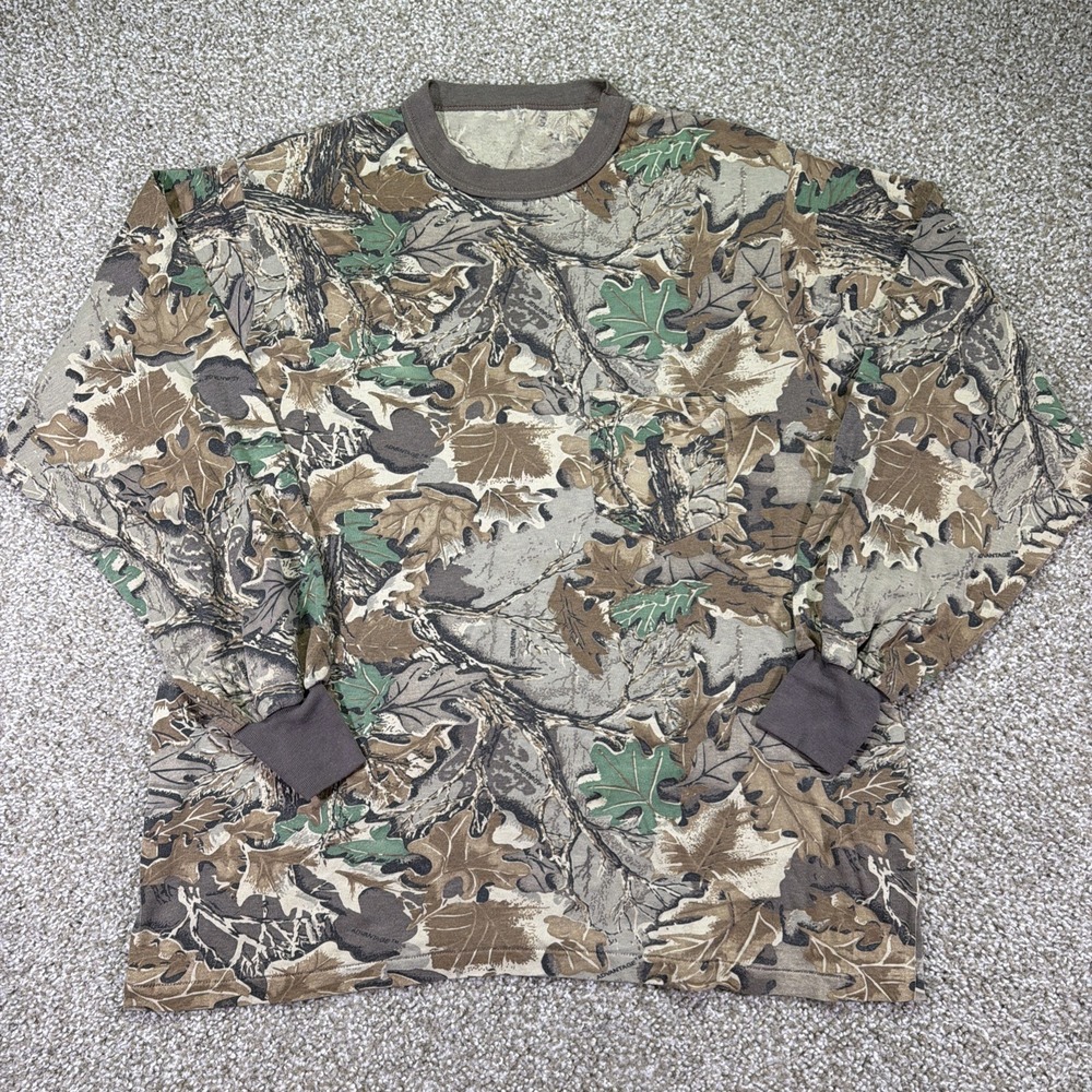 Vintage Camo Longsleeve Pocket Shirt XL 90s USA Made Classic Retro Essentials